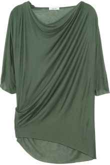 Helmut Lang Asymmetric Draped Jersey Top - Lyst