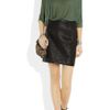 Helmut Lang Asymmetric Draped Jersey Top in Green (olive) - Lyst