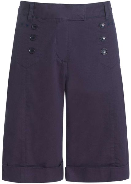 Jaeger Cotton Twill Shorts in Blue (navy) - Lyst