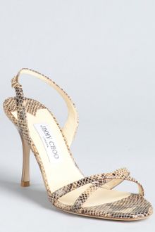 Jimmy Choo Nude Snake Print Leather India Sandals - Lyst