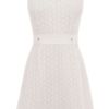 Karen Millen Broderie Dress in White - Lyst