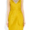 Lela Rose Embellished Woven Silk Organza Dress in Yellow (marigold) - Lyst