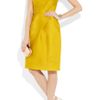 Lela Rose Embellished Woven Silk Organza Dress in Yellow (marigold) - Lyst