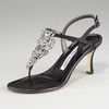 Manolo Blahnik Crystaldetail Thong Sandal in Black - Lyst