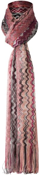 Missoni Large Zig Zag Scarf in Pink - Lyst