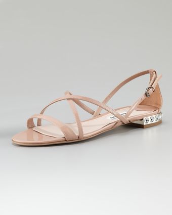  Bejeweled-heel Strappy Sandal 