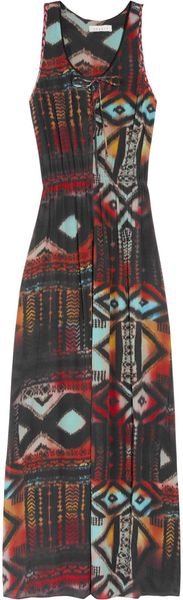 Sandro Rebelle Printed Crepe Maxi Dress - Lyst