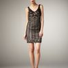 Sue Wong Meshback Beaded Shift Dress in Black (black nude) - Lyst