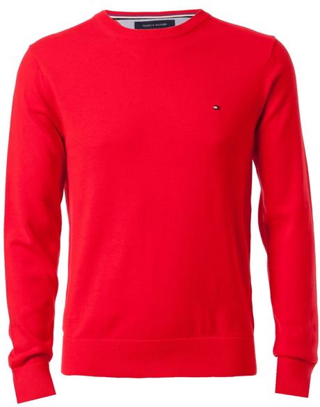 Tommy Hilfiger Pacific Crew Neck Jumper in Red for Men - Lyst