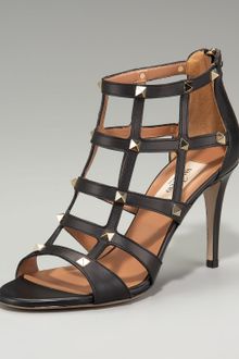 Valentino Rockstud Mid-heel Cage Sandal - Lyst