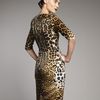 Yves Saint Laurent Leopardprint Satin Dress in Yellow (yellow sun) - Lyst