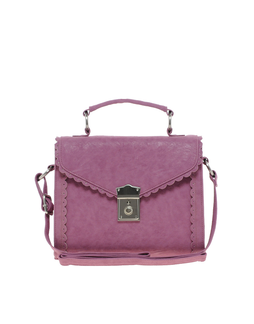 Asos Scallop Edge Satchel Across Body Bag in Purple (lilac) Lyst