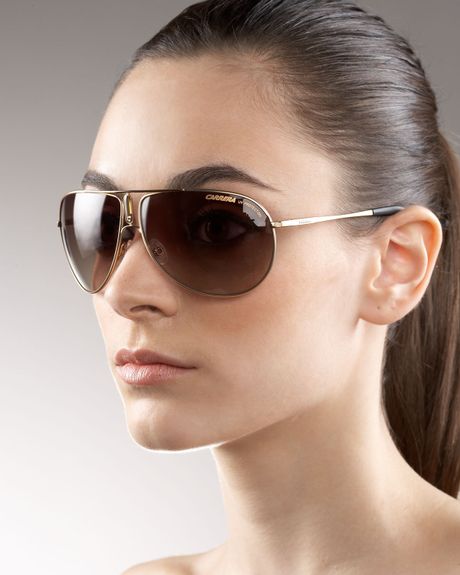 Carrera Aviator Sunglasses In Gold Lyst 