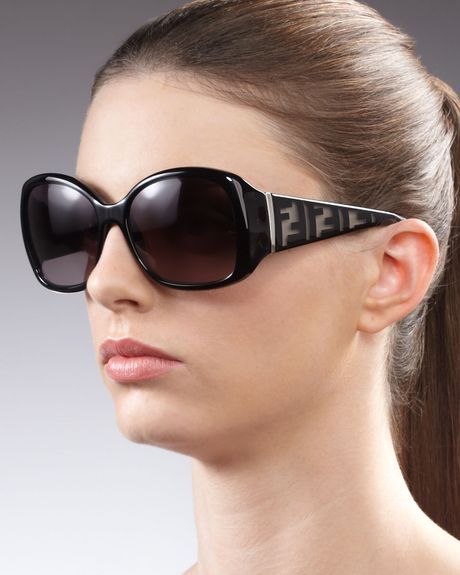 Fendi Zucca Sunglasses Black in Black - Lyst