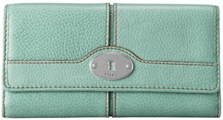 Fossil Maddox Flap Clutch in Green (sea grn) - Lyst
