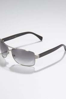 Giorgio Armani Square Metal Sunglasses, Dark Ruthenium - Lyst