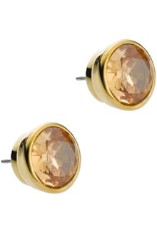 Michael Kors Crystal Stud Earrings, Golden - Lyst