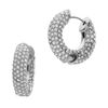 Michael Kors Pave Huggie Hoop Earrings, Silver Color in Silver (one size) - Lyst