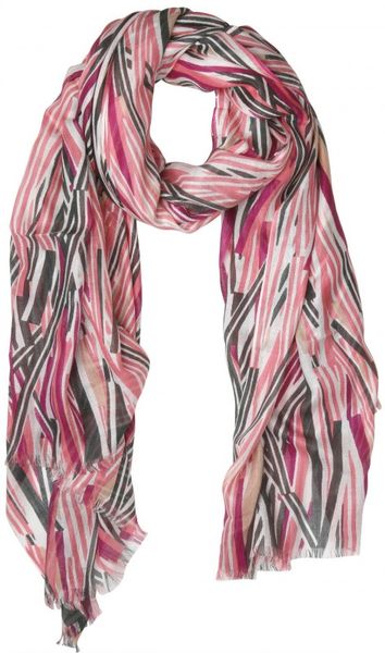 Mulberry Striped Modal Cashmere Woven Foulard in Gray (multi) - Lyst