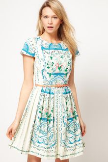 Oasis Oasis Placement Print Dress - Lyst