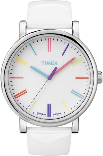 Timex® Womens Originals Easyreader White Patent Leather Strap 38mm T2n791at - Lyst