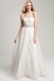 Theia Theia Strapless Silk Chiffon Gown - Lyst
