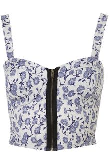 Topshop Floral Zip Bralet - Lyst