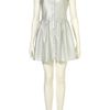 Topshop Strappy Metallic Button Dress in Silver - Lyst