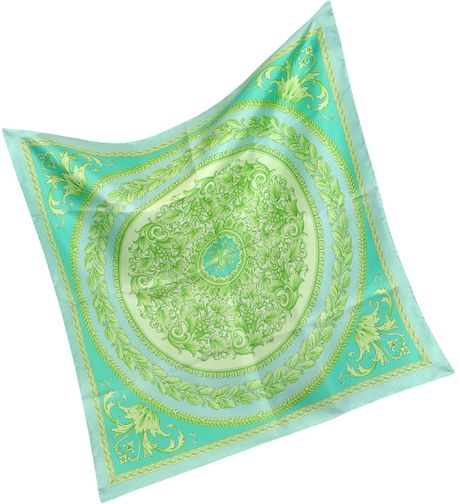 Versace Floral Silk Square Scarf in Floral - Lyst