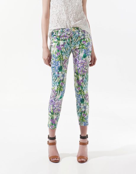 Zara Floral Print Trousers in Floral
