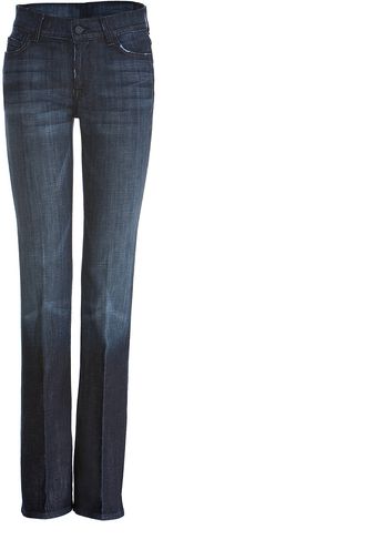 7 For All Mankind Boot Cut Dark Blue High Waisted Jeans - Lyst