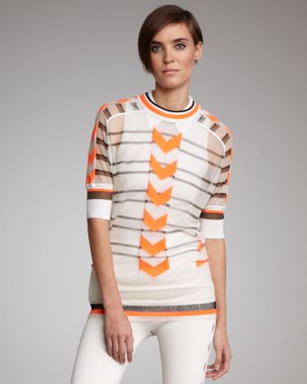  Semi Sheer Intarsia-knit Sweater 
