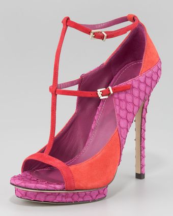 B Brian Atwood Campisa Colorblock Tstrap Pump - Lyst