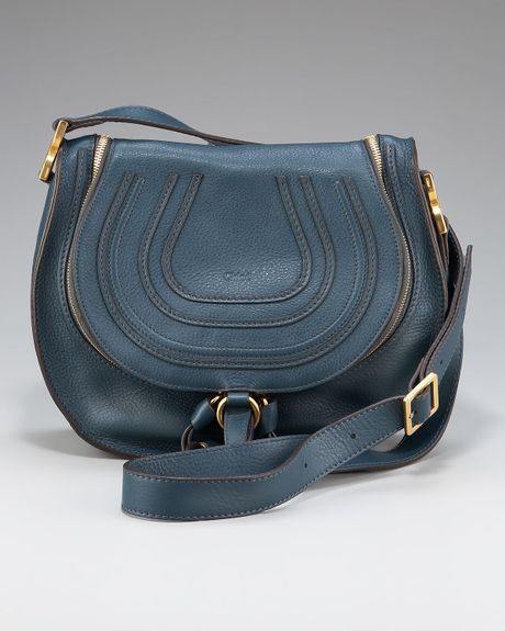 Chloé Marcie Crossbody Bag in Blue (tan) - Lyst
