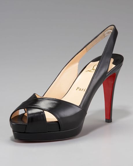 Christian Louboutin Soso Crisscross Platform Sandal, Kidskin in Black - Lyst
