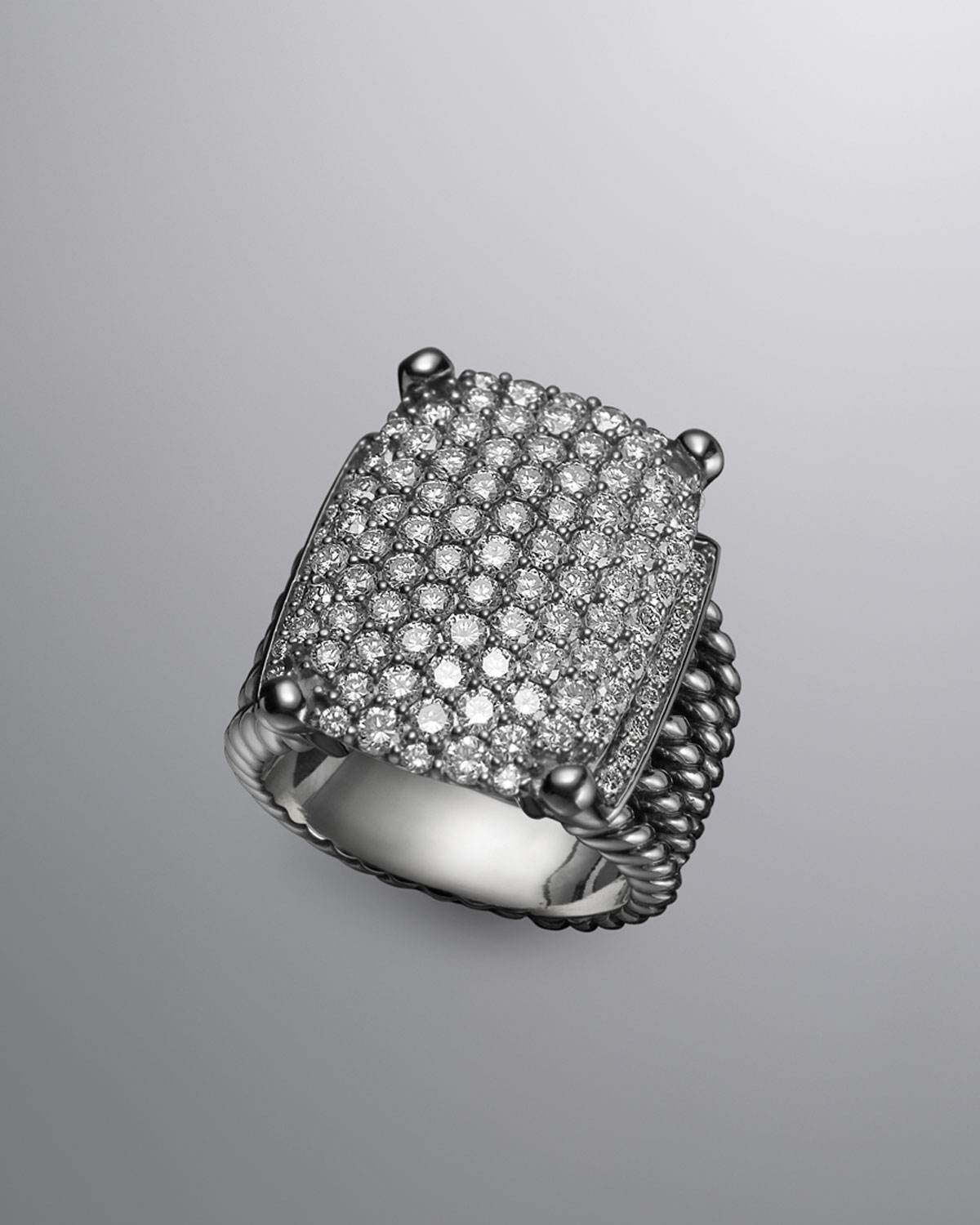 David Yurman Wheaton Ring Pave Diamond 20x15mm in Silver (7) Lyst