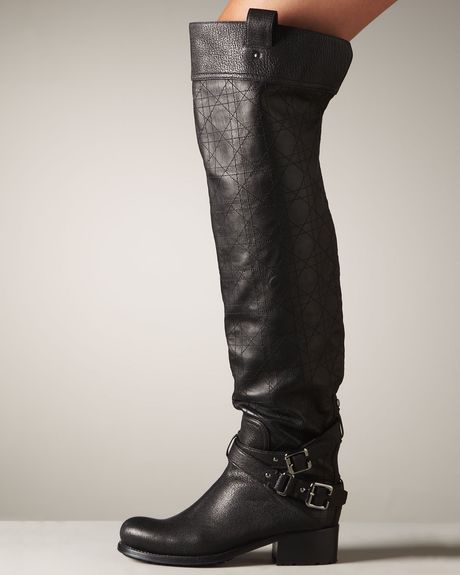 Dior Overtheknee Biker Motorcycle Boot in Black (chocolate) - Lyst