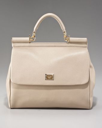  Miss Sicily Leather Handbag, Taupe 