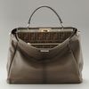 Fendi Zucca Peekaboo Tote in Gray (gray tobacco) - Lyst