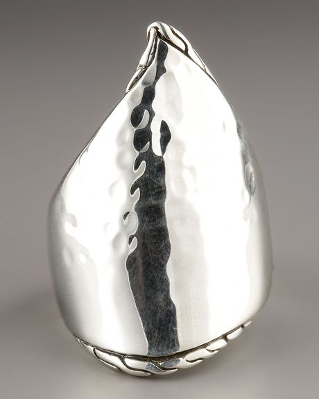 John Hardy Palu Hammered Silver Ring in Silver - Lyst