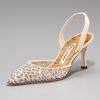 Manolo Blahnik Lasercut Midheel Halter in Beige (cream) - Lyst