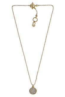 Michael Kors Pave Disc Necklace Golden - Lyst