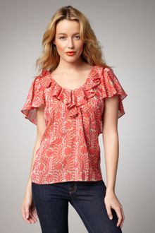 Milly Butterfly Sleeve Top - Lyst