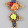 Oscar De La Renta Multicolor Leaf Brooch in Multicolor (tangerine) - Lyst