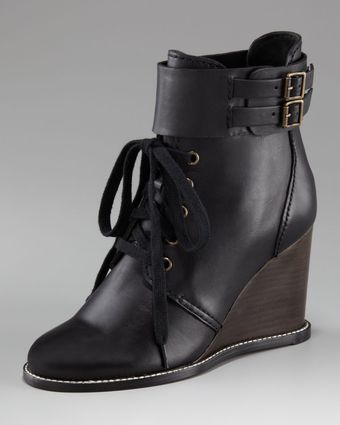  Lace-up Wedge Bootie 