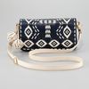 Tory Burch Claire Embroidered Leather Clutch in Blue (tory navy ivory) - Lyst
