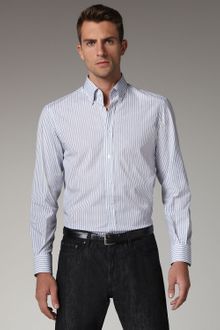 Versace Striped Button-down Shirt - Lyst