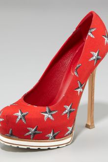 Yves Saint Laurent Star-print Tribtoo Pump - Lyst