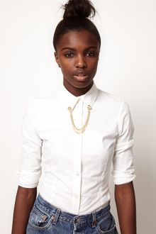Asos Asos Gold Stud Collar Brooch with Chain - Lyst
