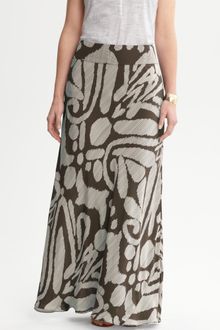 Banana Republic Printed Silk Maxi Skirt - Lyst